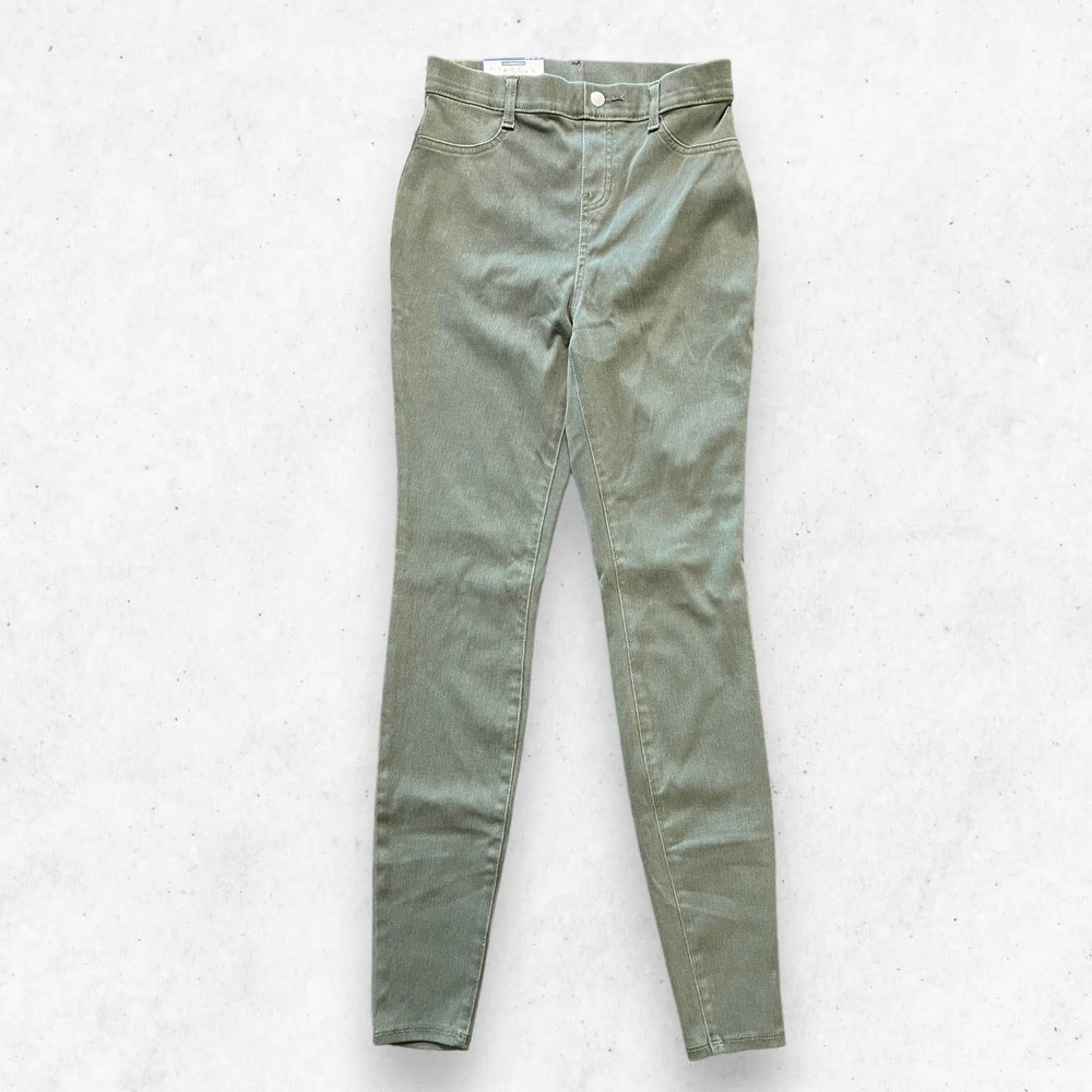 Time and Tru Military Green Skinny PullUp Stretch Pants Womens Size XS (0-2) NWT